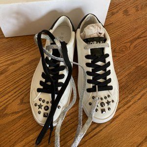 Shop Art women's size 35 IT metallic studded double laced " C'est la f'ing vie "